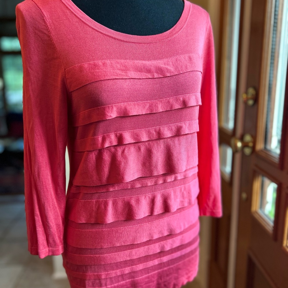 Pure Collection Vibrant Coral Layered Top